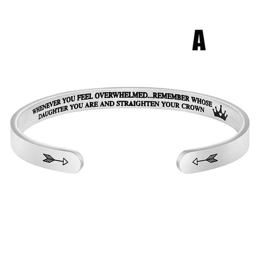 Engraved Cuff Bangles with Inspirational Quotes