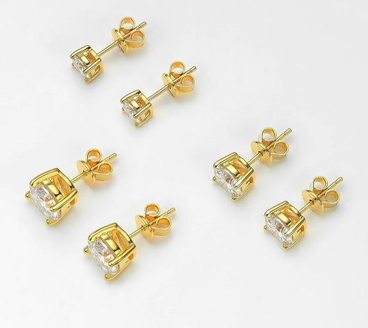 Moissanite Studs with Gem