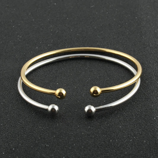 Fashion Women Bangles Gold Silver Color Classical Smooth Bangles for Women Open Cuff Bracelets & Bangles Charm Jewelry Female